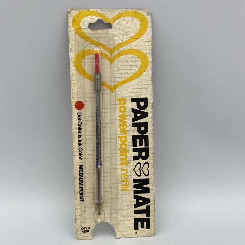 Vintage 1983 Paper Mate PowerPoint Refill Red Medium Point USA - Sealed